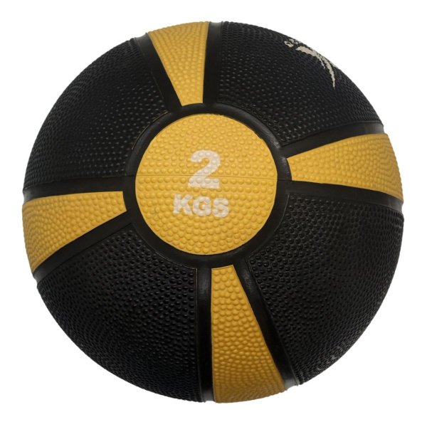 Медбол 2 кг, черный с желтым FTX-1212-2kg